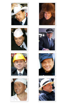 Cappelli indossati da Silvio Berlusconi