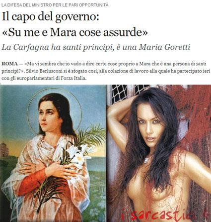 Confronto Mara Carfagna - Maria Goretti