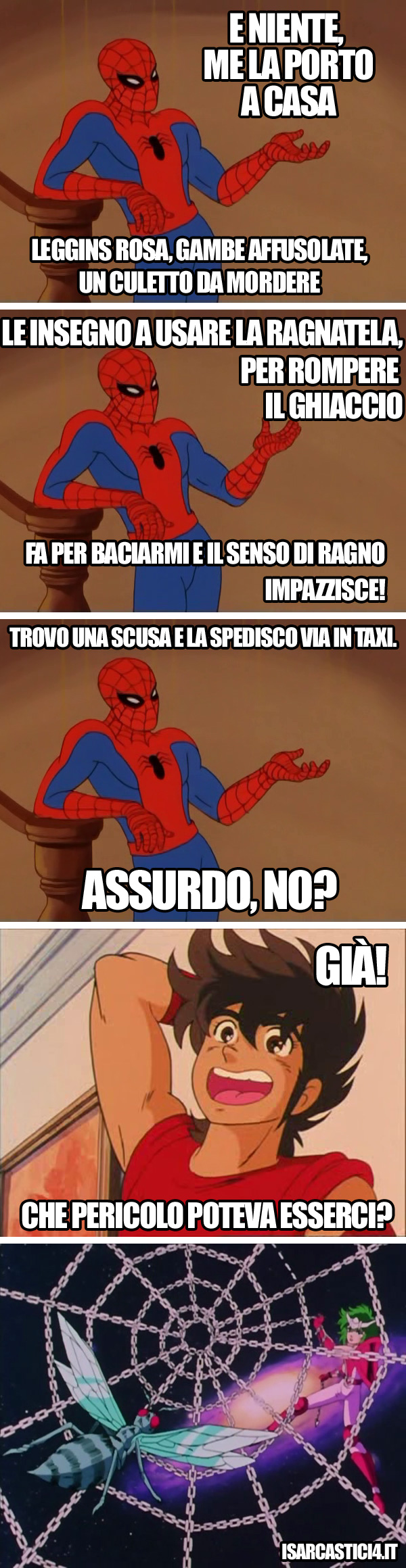 Cavalieri dello zodiaco & 60s Spider-Man meme ita - Lieto fine