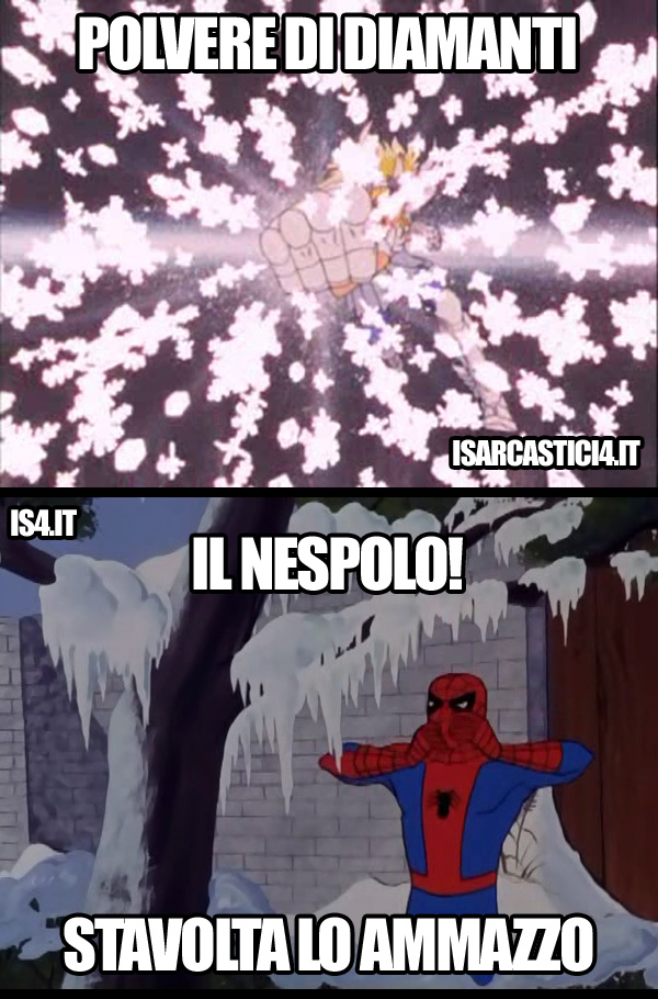 Spider-Man & Cavalieri Dello Zodiaco meme ita - Polvere di diamanti