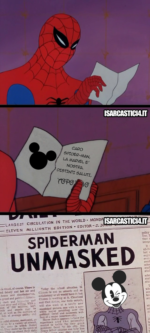 60s Spider-Man meme ita - Disney compra Marvel
