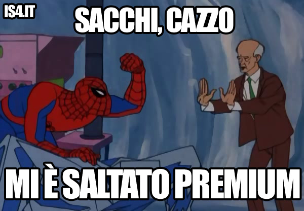 60s Spider-Man meme ita - Sacchi e Mediaset Premium