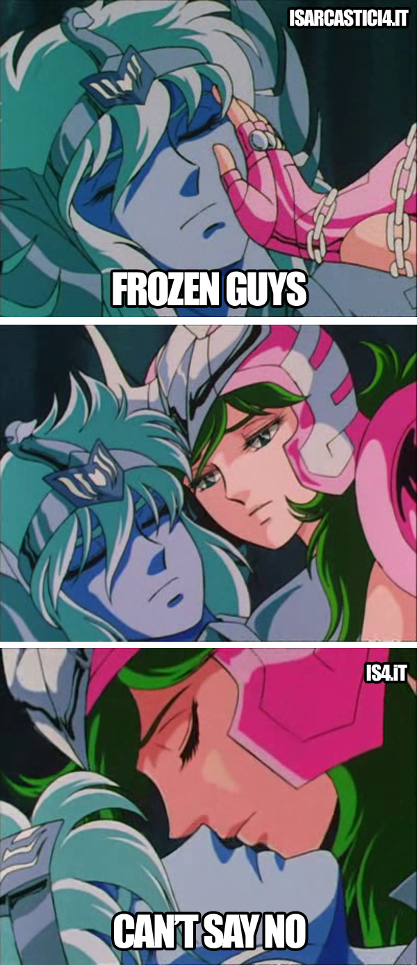 Cavalieri dello zodiaco meme ita - Yaoi, bacio gay tra Andromeda e Crystal