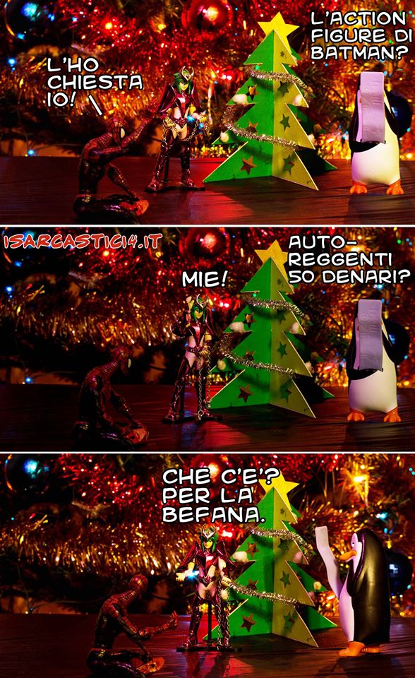 Cavalieri dello Zodiaco/Spider-Man/Pinguini di Madagascar meme ita - Merry Xmas