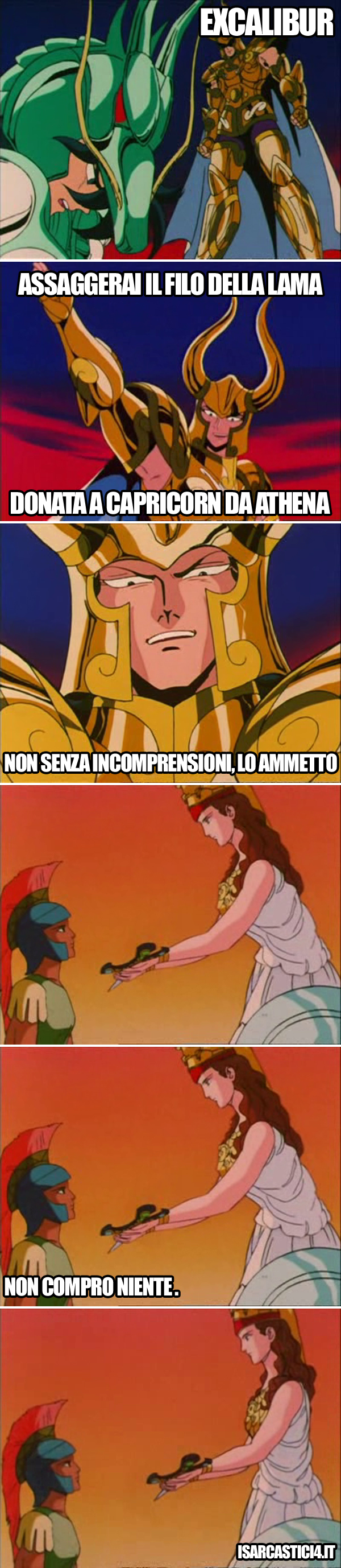 Cavalieri dello Zodiaco meme ita - La sacra Excalibur