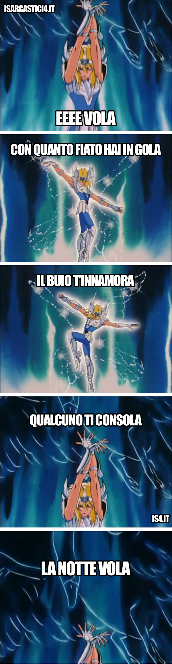 Cavalieri dello zodiaco meme ita - Lorella Cuccarini, La notte vola