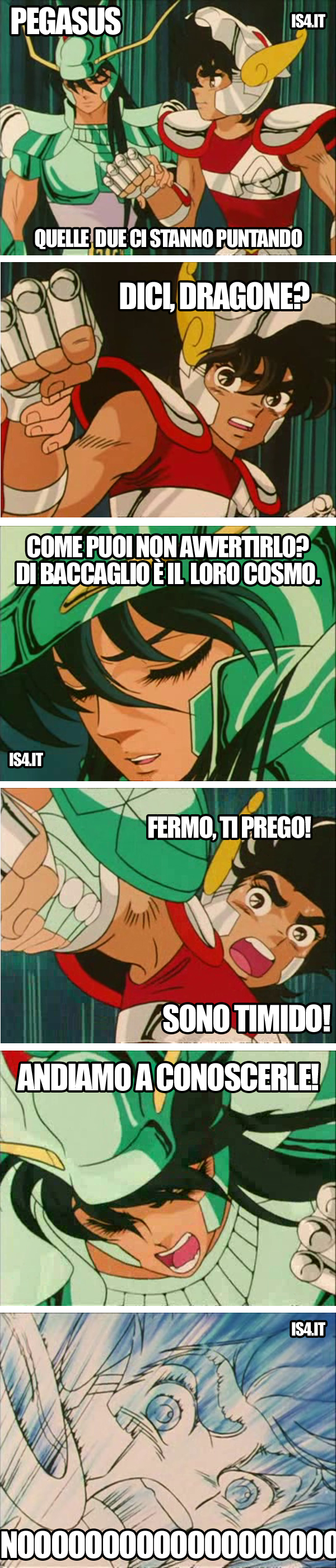Cavalieri dello zodiaco meme ita - la timidezza di Pegasus