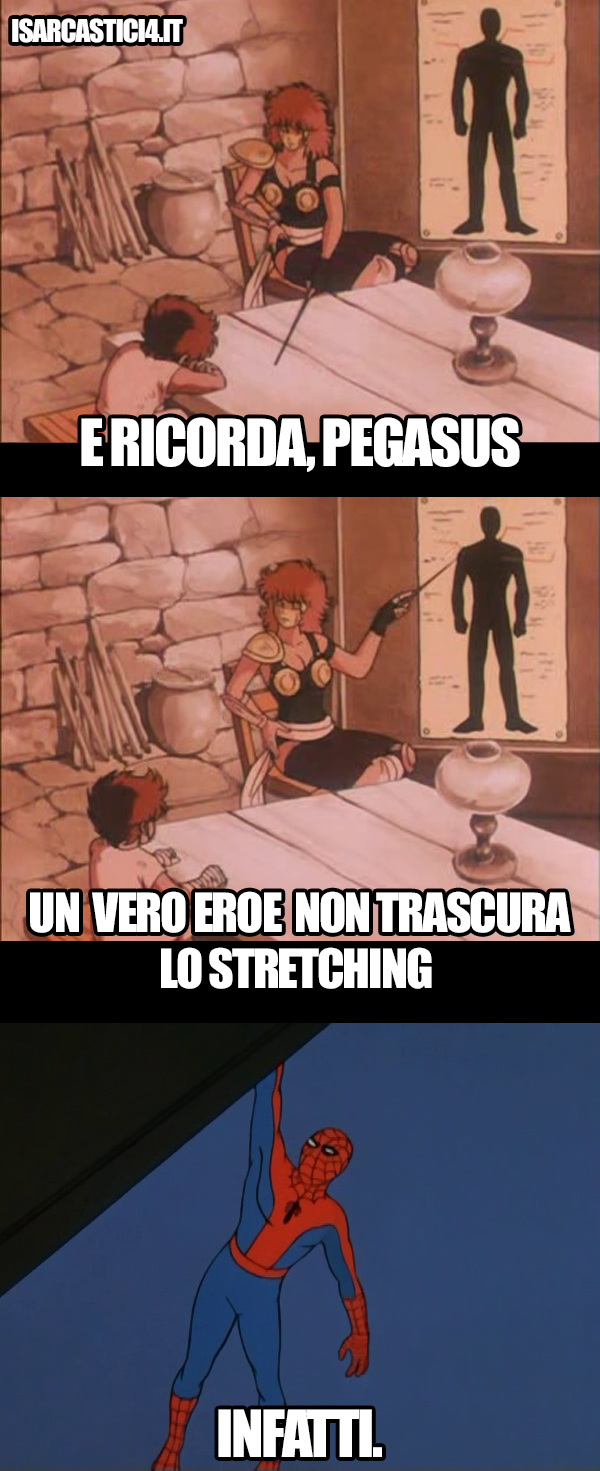 Cavalieri dello Zodiaco e 60s Spider-Man meme ita - Un vero eroe