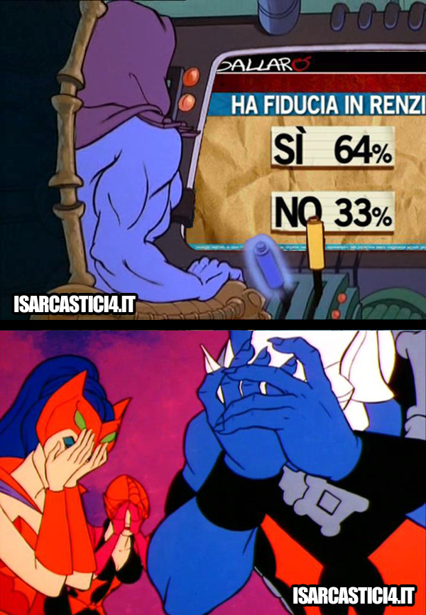 MOTU, Masters Of The Universe meme ita - Renzi e il facepalm di Skeletor