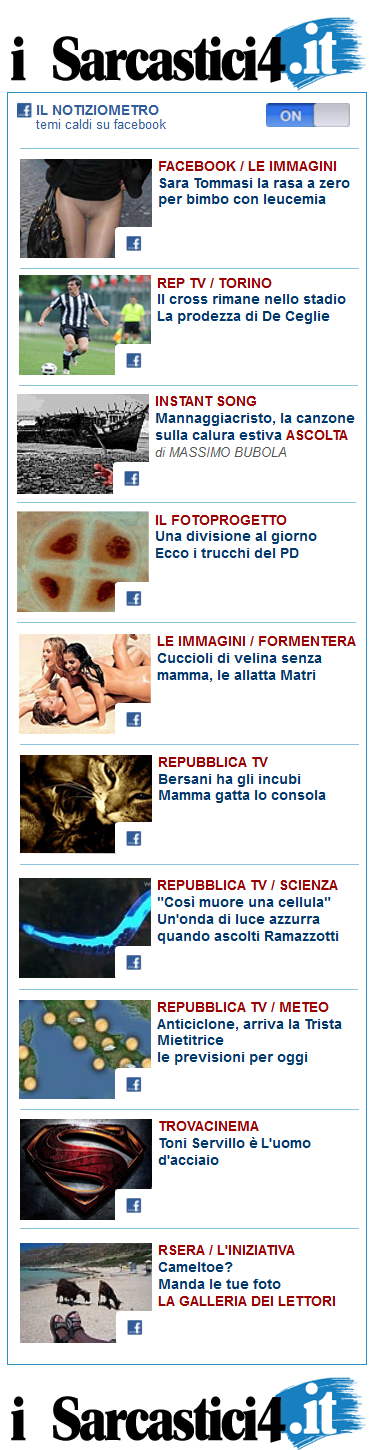 Repubblica.it - colonnina destra, notiziometro