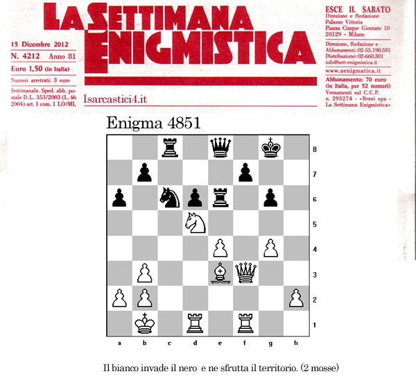 Settimana Enigmistica, gli scacchi - enigma 4581