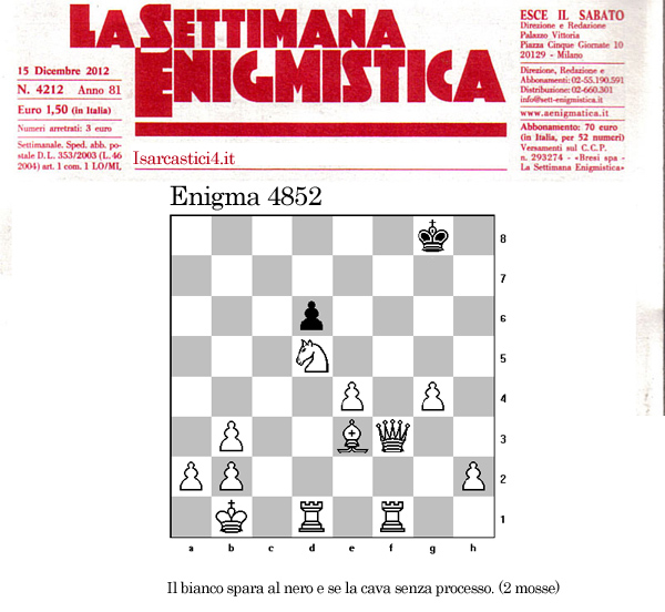 Settimana enigmistica, gli scacchi - enigma 4582