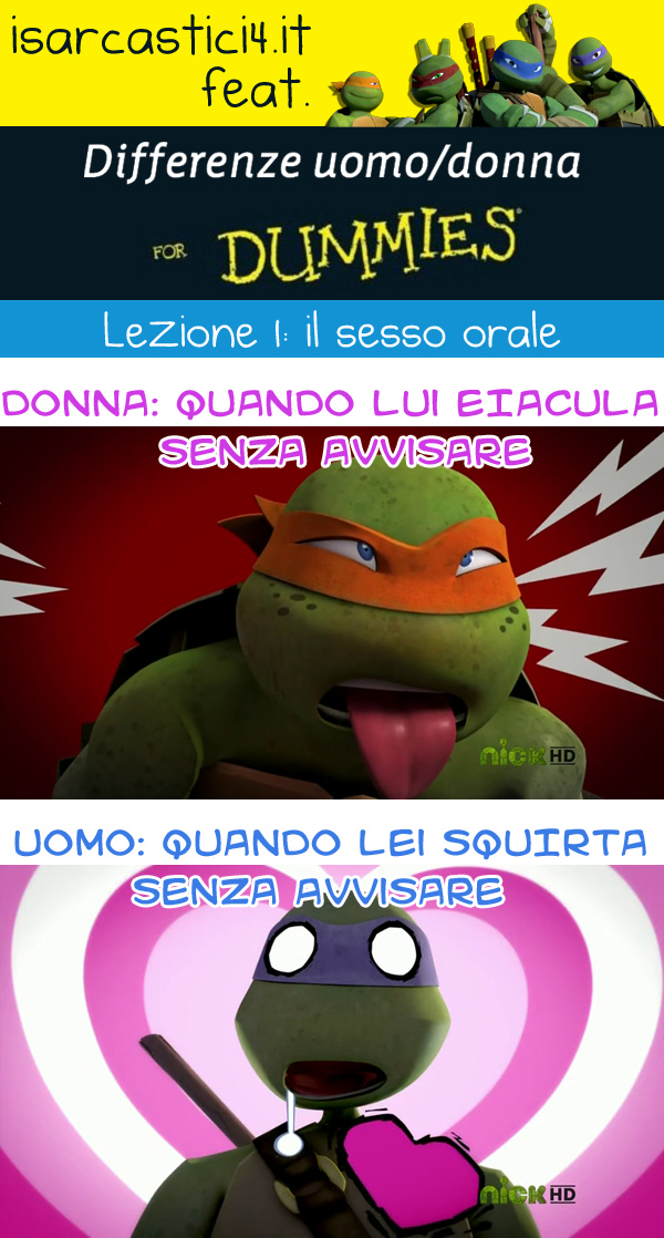 TMNT - Teenage Mutant Ninja Turtles / Tartarughe ninja meme ita - Differenze uomo/donna for dummies